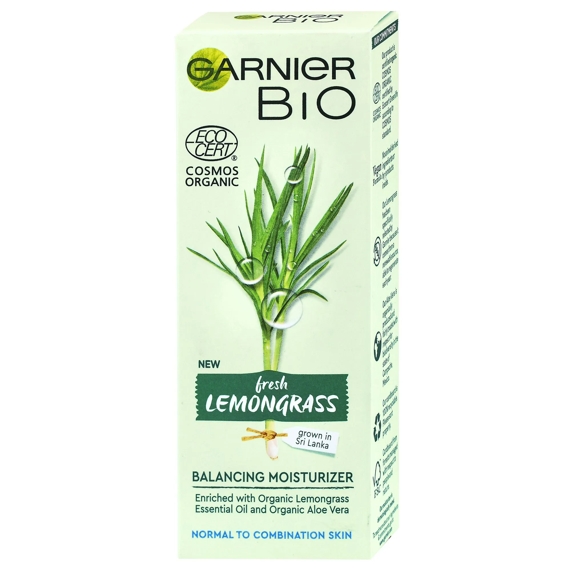 Garnier BIO Vyvažující hydratační krém s esenciálním olejem z citronové trávy a aloe vera 50 ml
