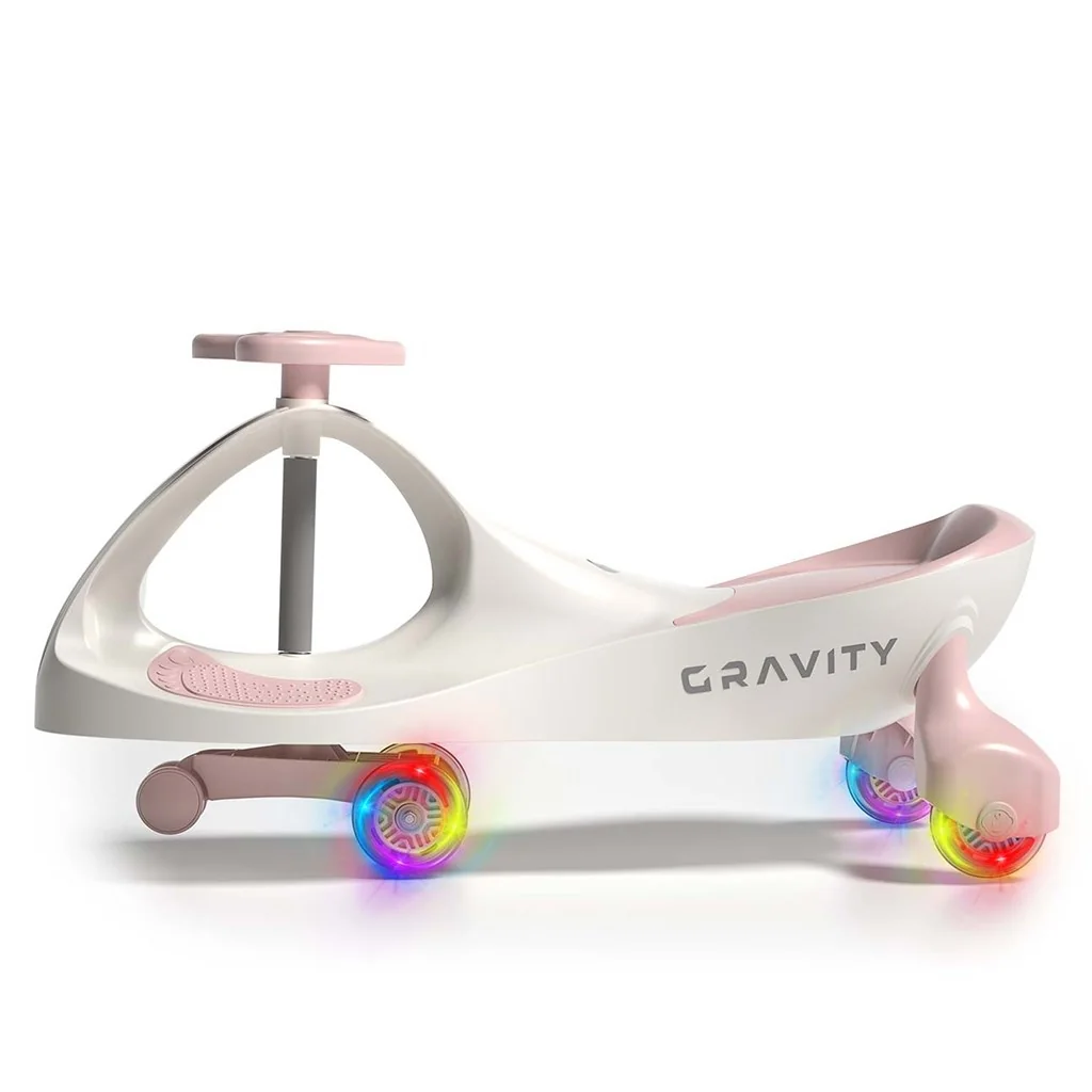Milly Mally Gravitační vozítko GRAVITY se svítícími LED koly – krém, růžové 