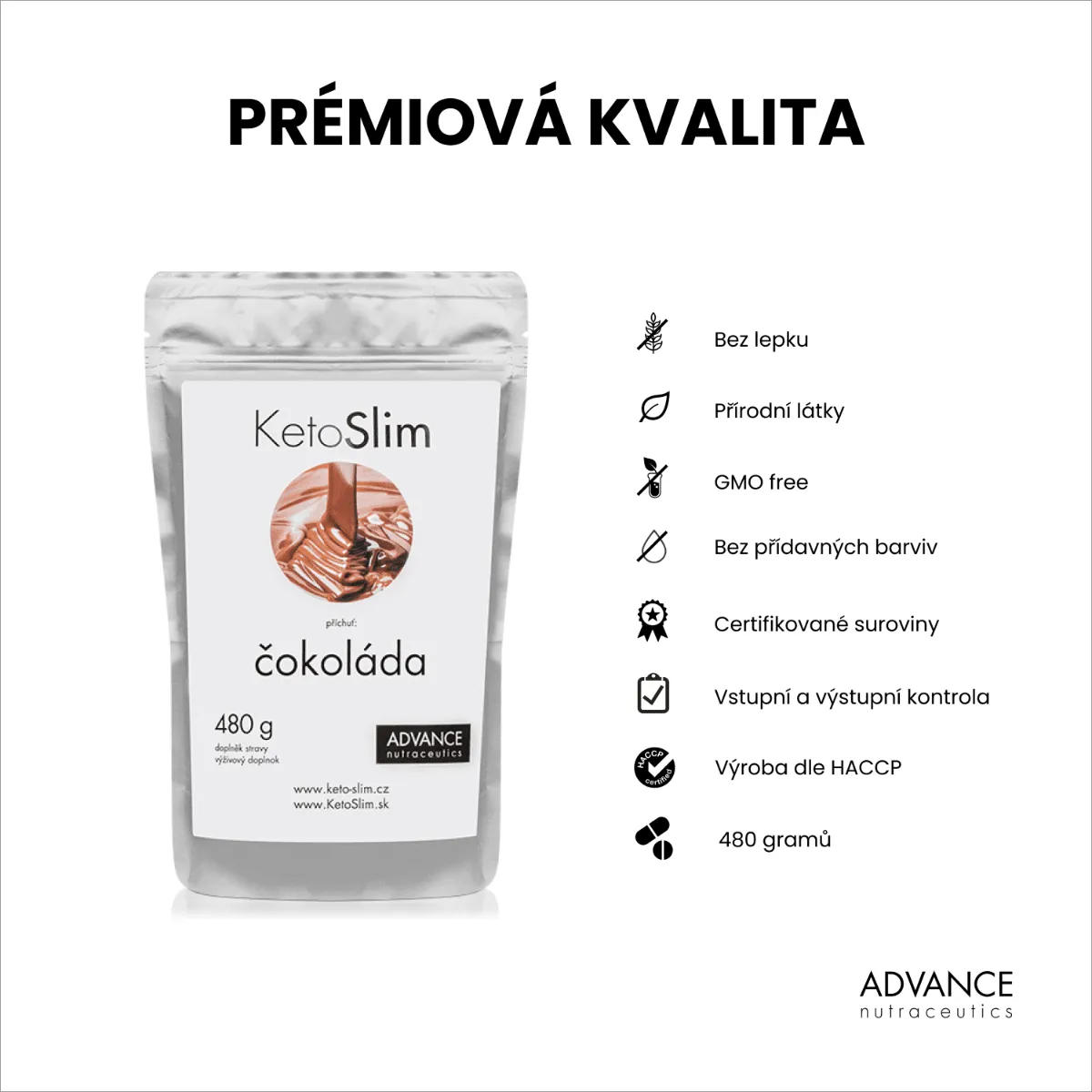 Advance KetoSlim příchuť čokoláda 480 g