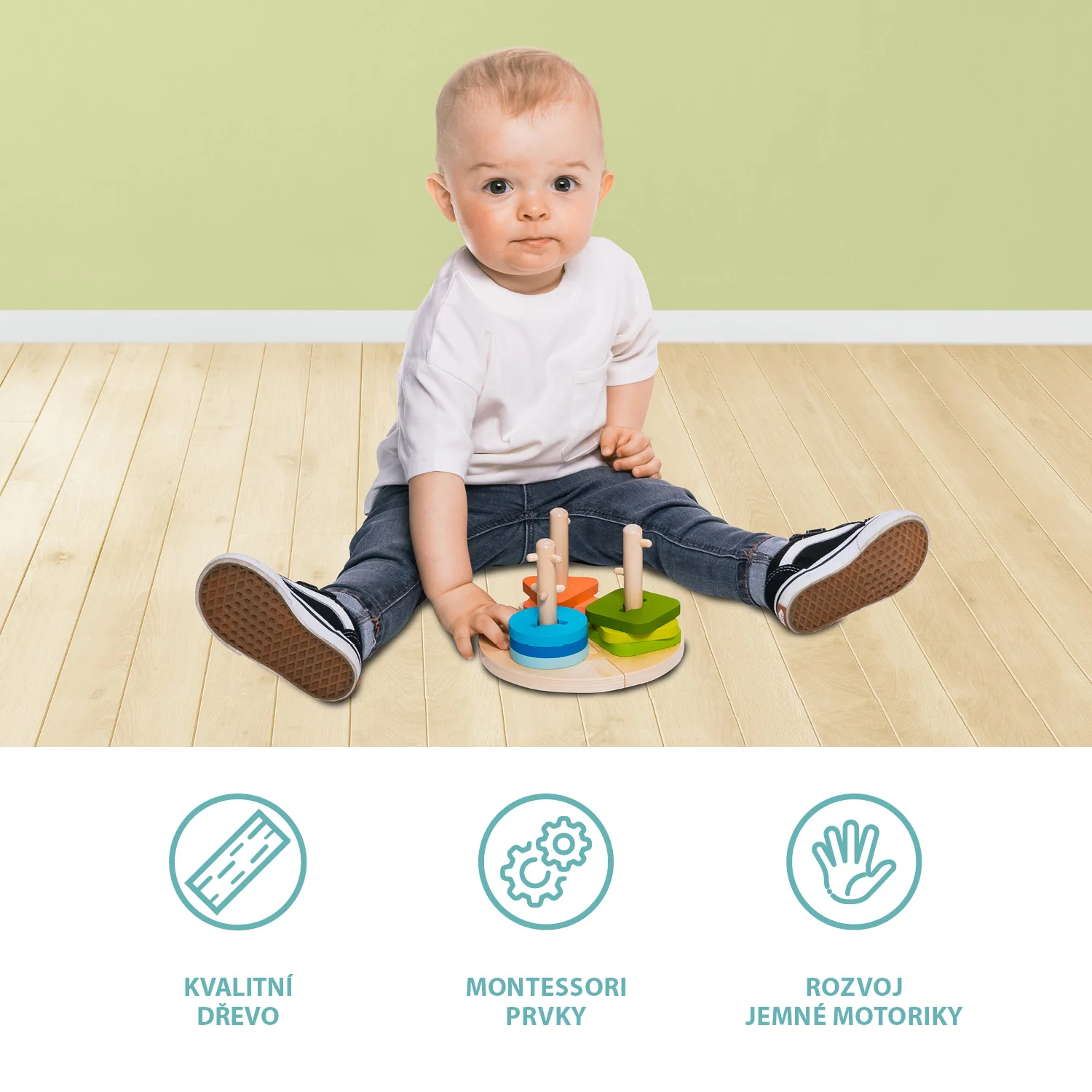 Zopa Dřevěné Montessori puzzle, Wood