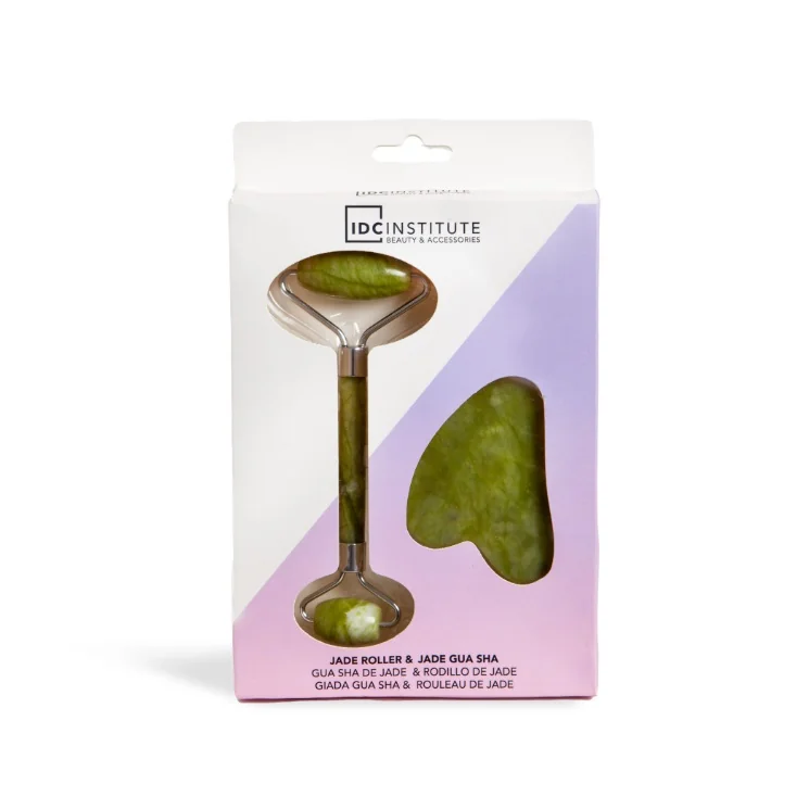 IDC Institute Nefritový masážní roller a Gua Sha kámen