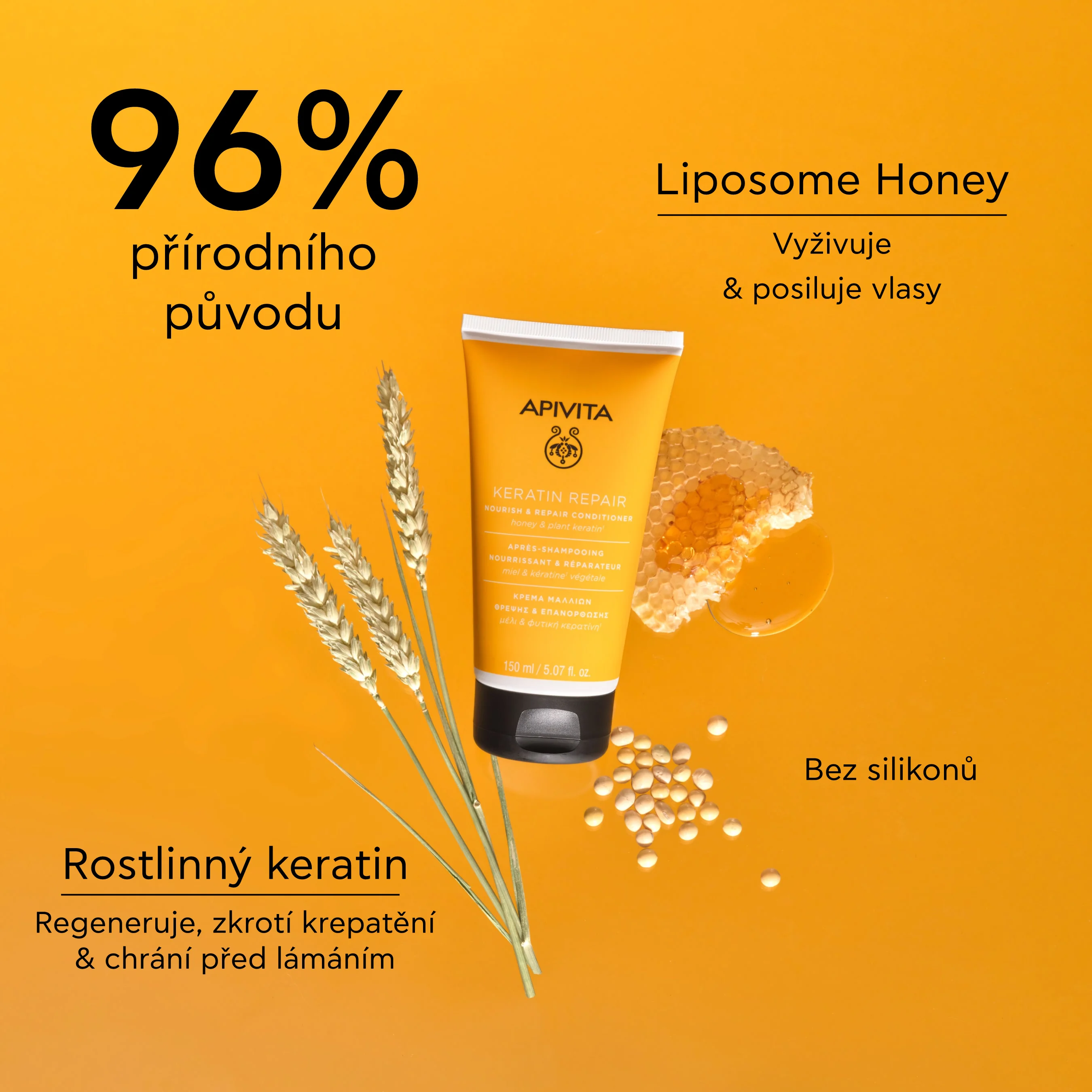 APIVITA Keratin Repair regenerační kondicionér 150 ml