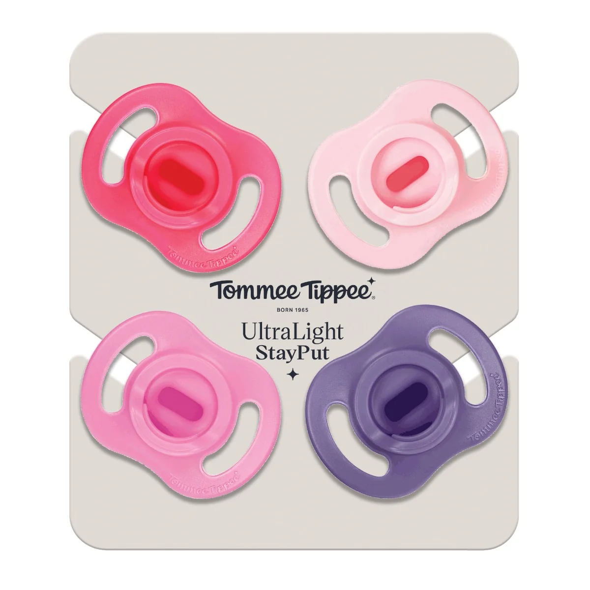 Tommee Tippee Ultra-light silikonový dudlík 18-36m, Girl 4 ks mix barev