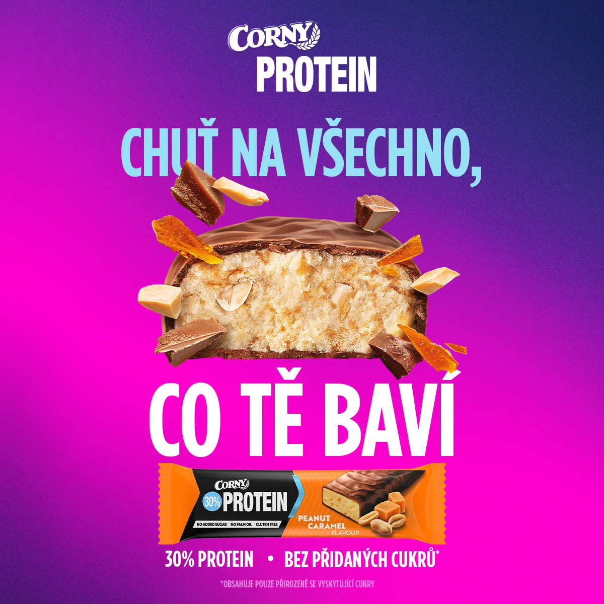 Corny Protein 30% arašídy-karamel 50 g