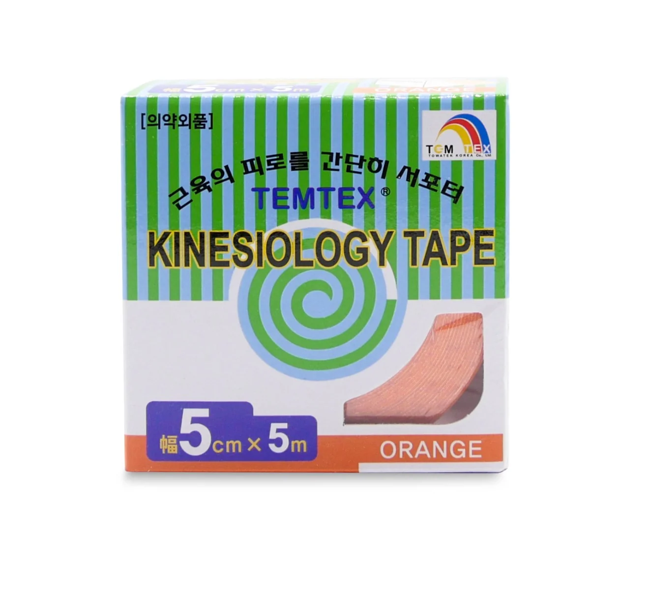 TEMTEX Kinesio tape 5 cm x 5 m tejpovací páska oranžová