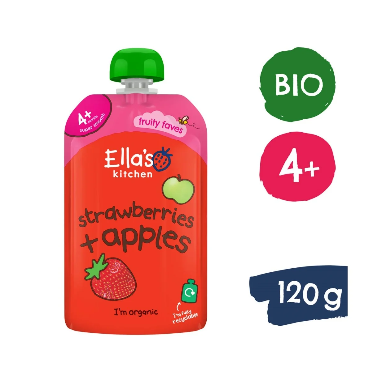 Ellas Kitchen BIO Jahoda a jablko kapsička 120 g