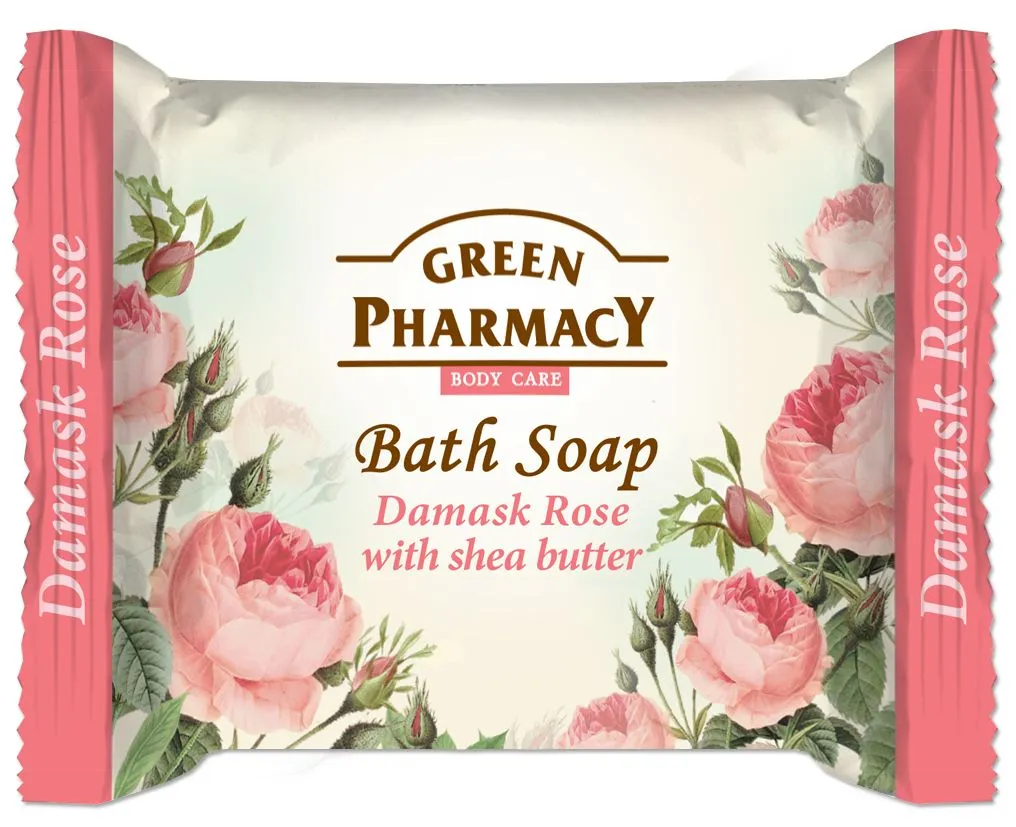 Green Pharmacy Damašská růže s bambuckým máslem toaletní mýdlo 100 g