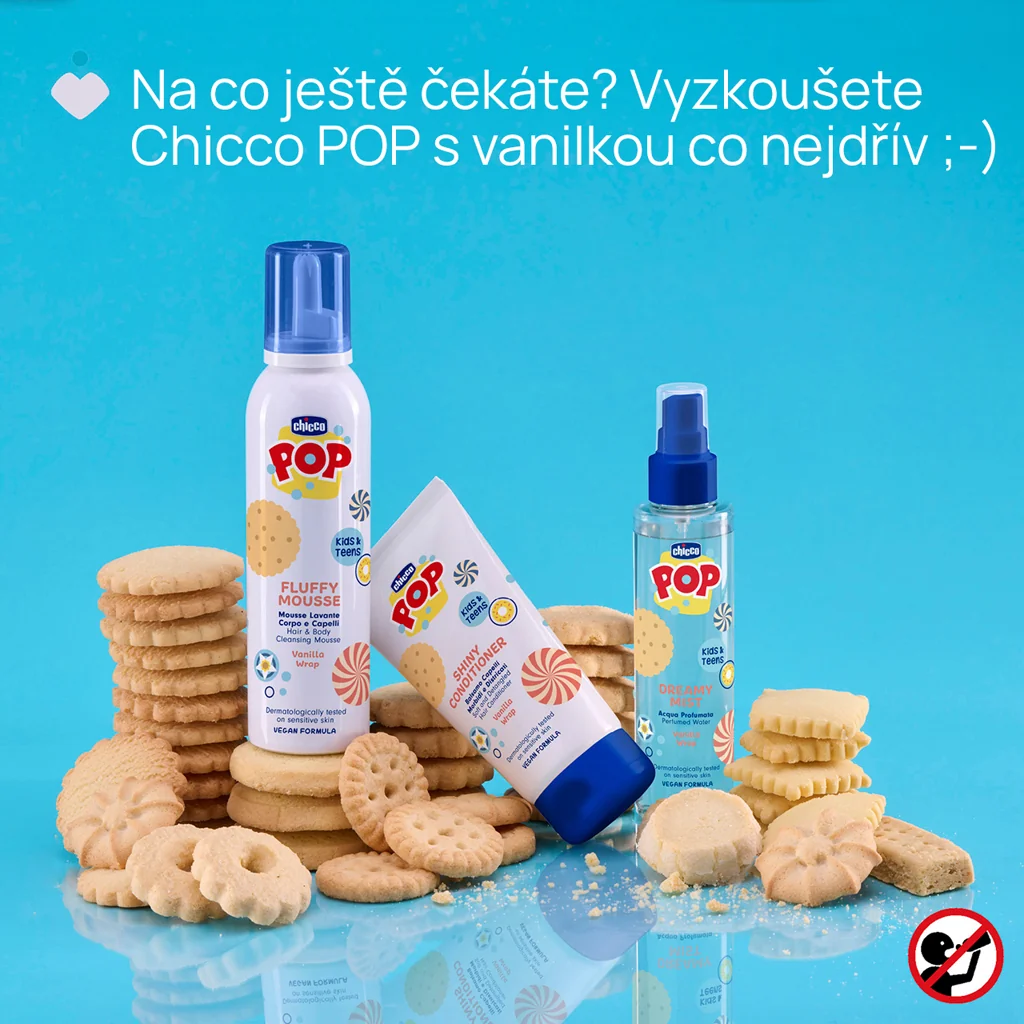 Chicco Vanilla wrap POP Pěna na vlasy a tělo pro děti a teenagery 200 ml