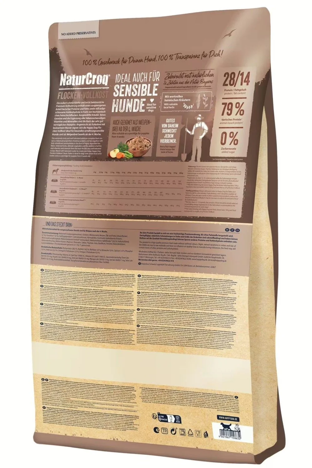 Happy dog Flocken Vollkost 1,5 kg
