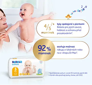 BEBELO Care Diapers Midi 3 dětské pleny 54 ks