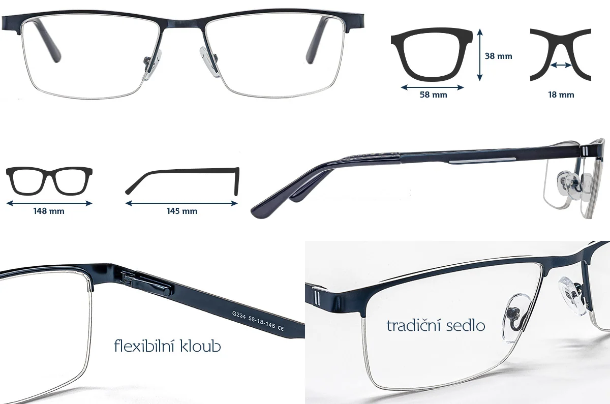 Glassa Brýle na čtení G 234 +1,00 modré