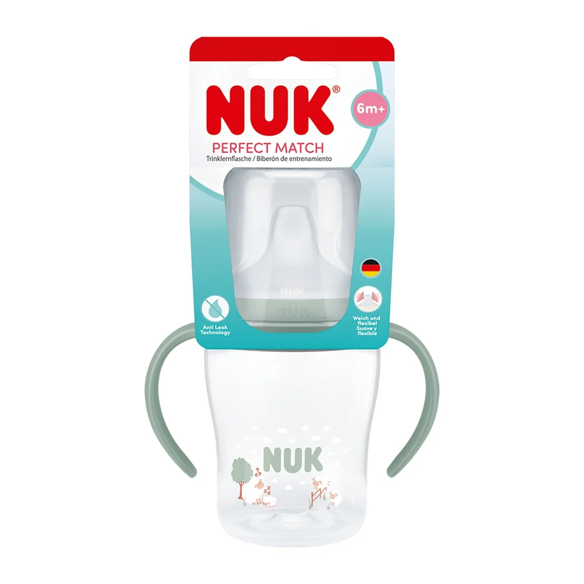NUK Perfect Match Láhev na učení 6m+ 150 ml 1 ks sheep