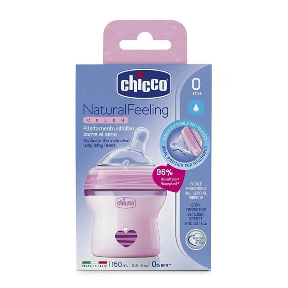 Chicco Natural Feeling Kojenecká láhev 150 ml dívka