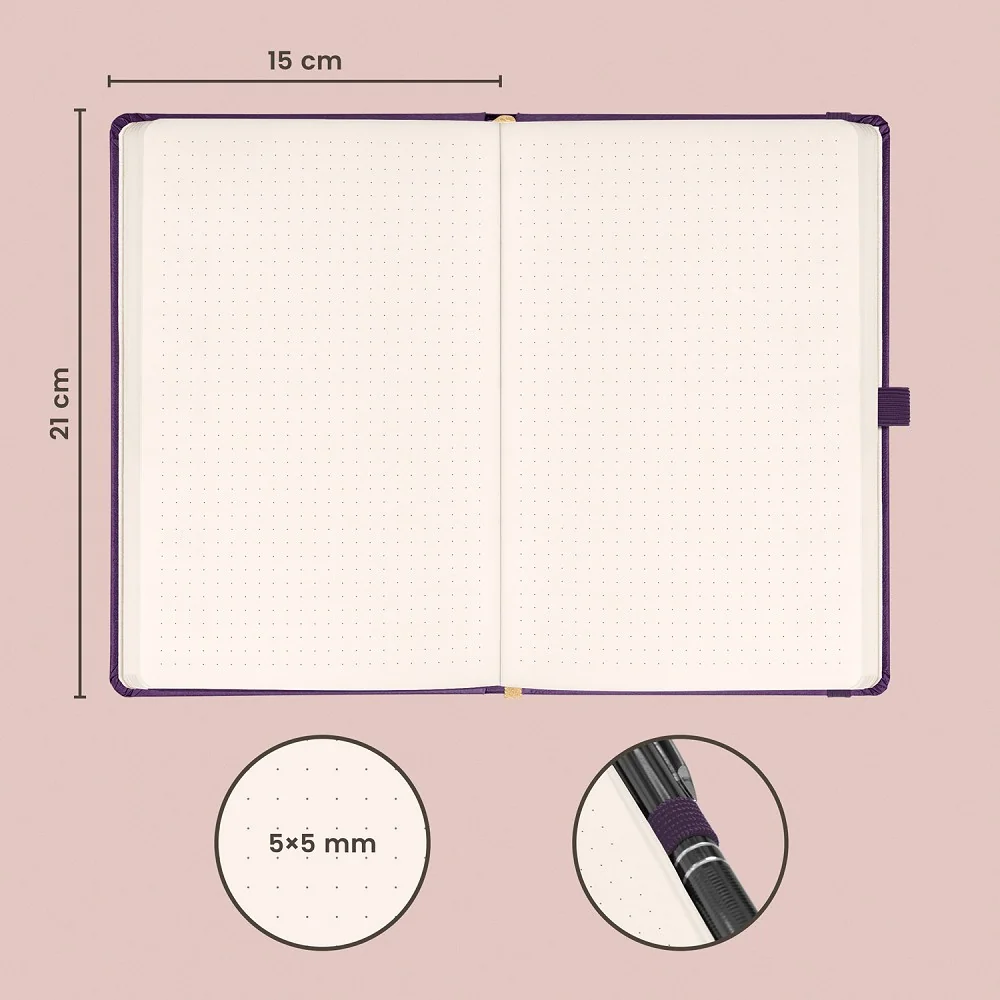 NOTIQUE Notes Aprint Neo, fialový, tečkovaný 15 × 21 cm