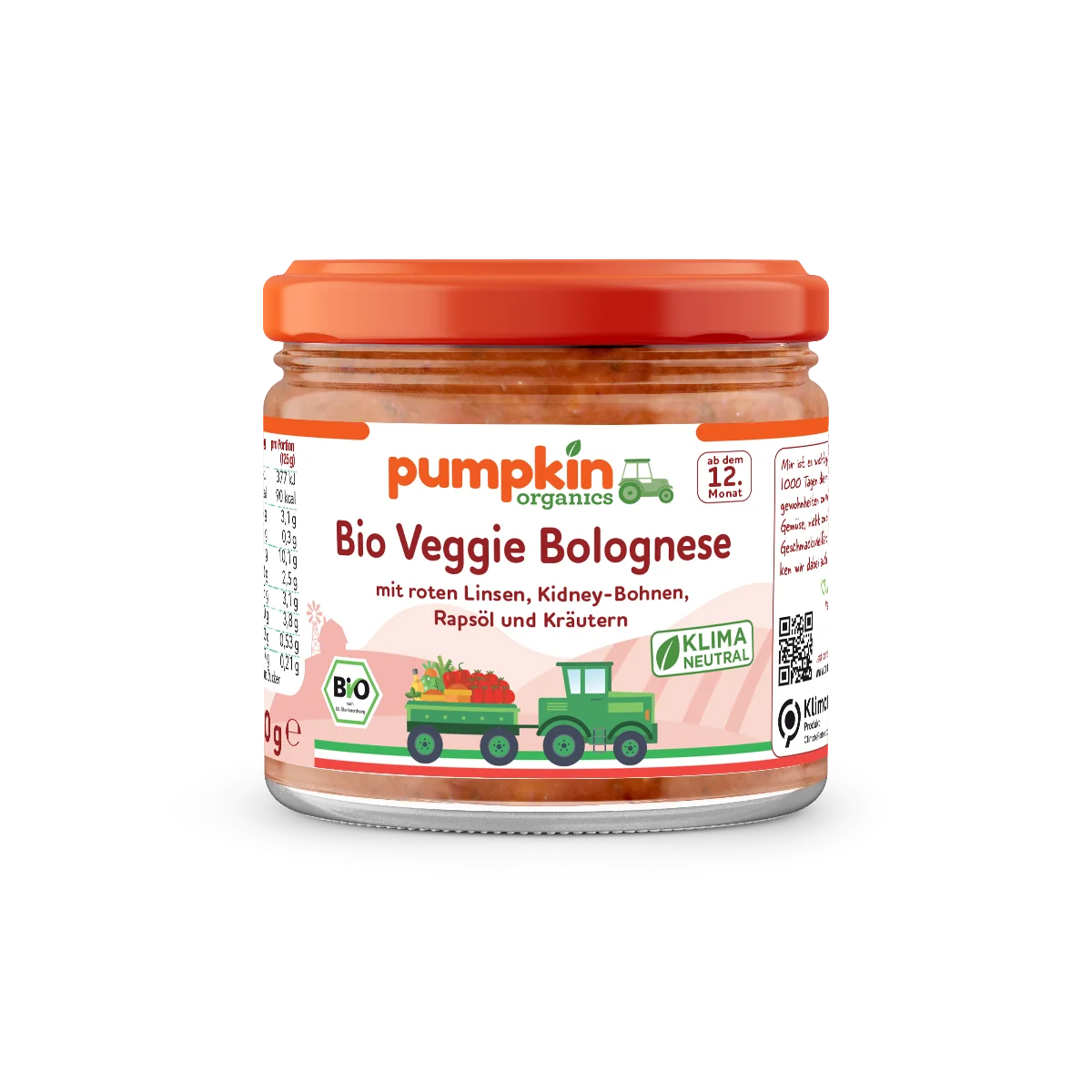 Pumpkin Organics BIO Boloňská zeleninová omáčka 250 g