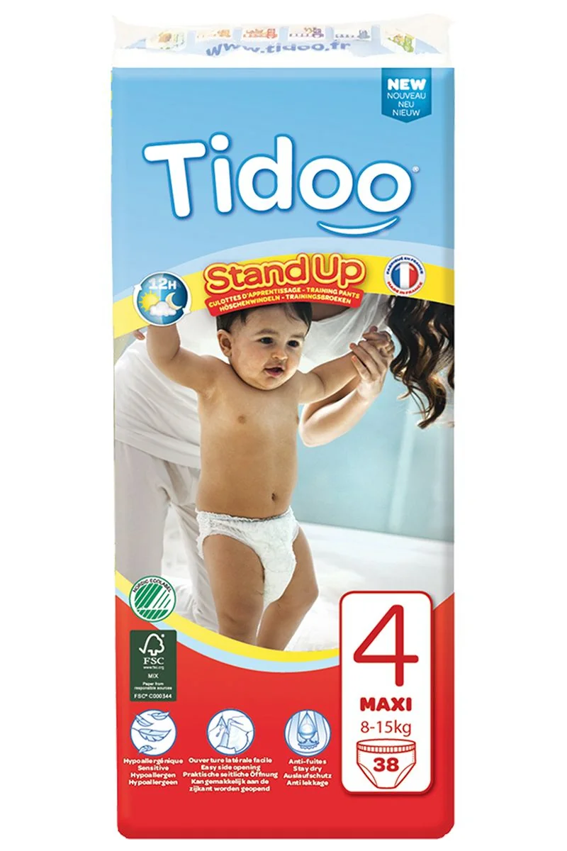 Tidoo 4 Maxi 8-15 kg dětské trénovací plenky 38 ks