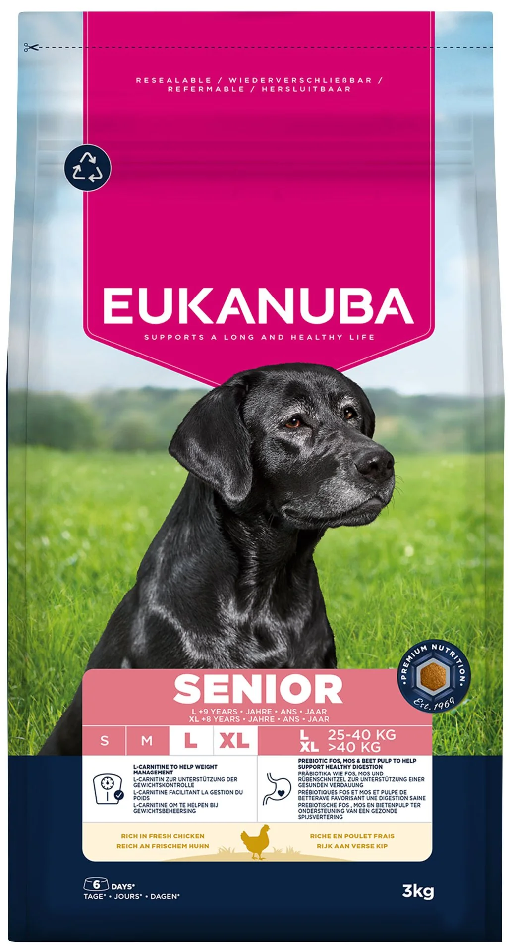 Eukanuba Krmivo Senior Large rich in fresh chicken 3kg