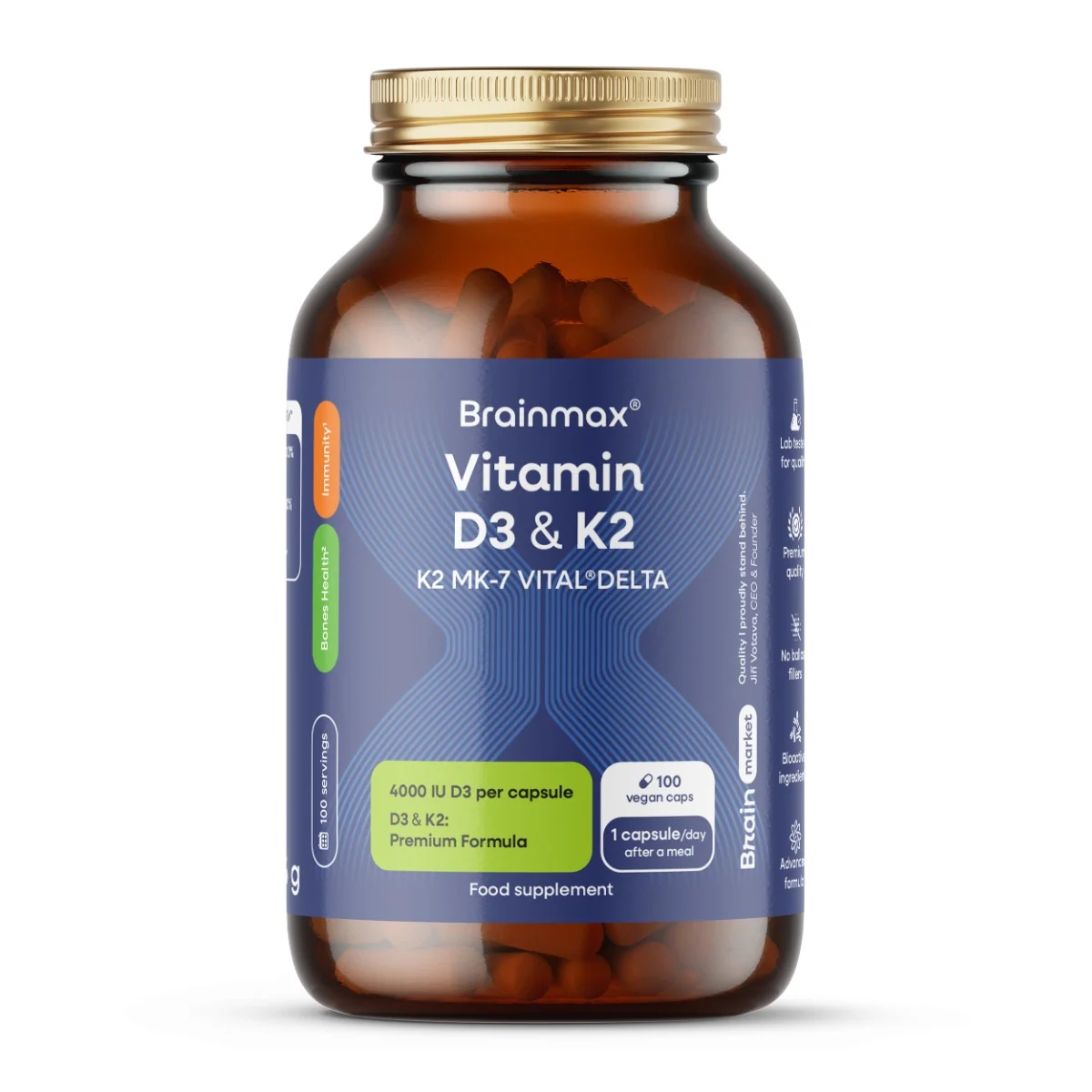 BrainMax Vitamin D3&K2 100 kapslí