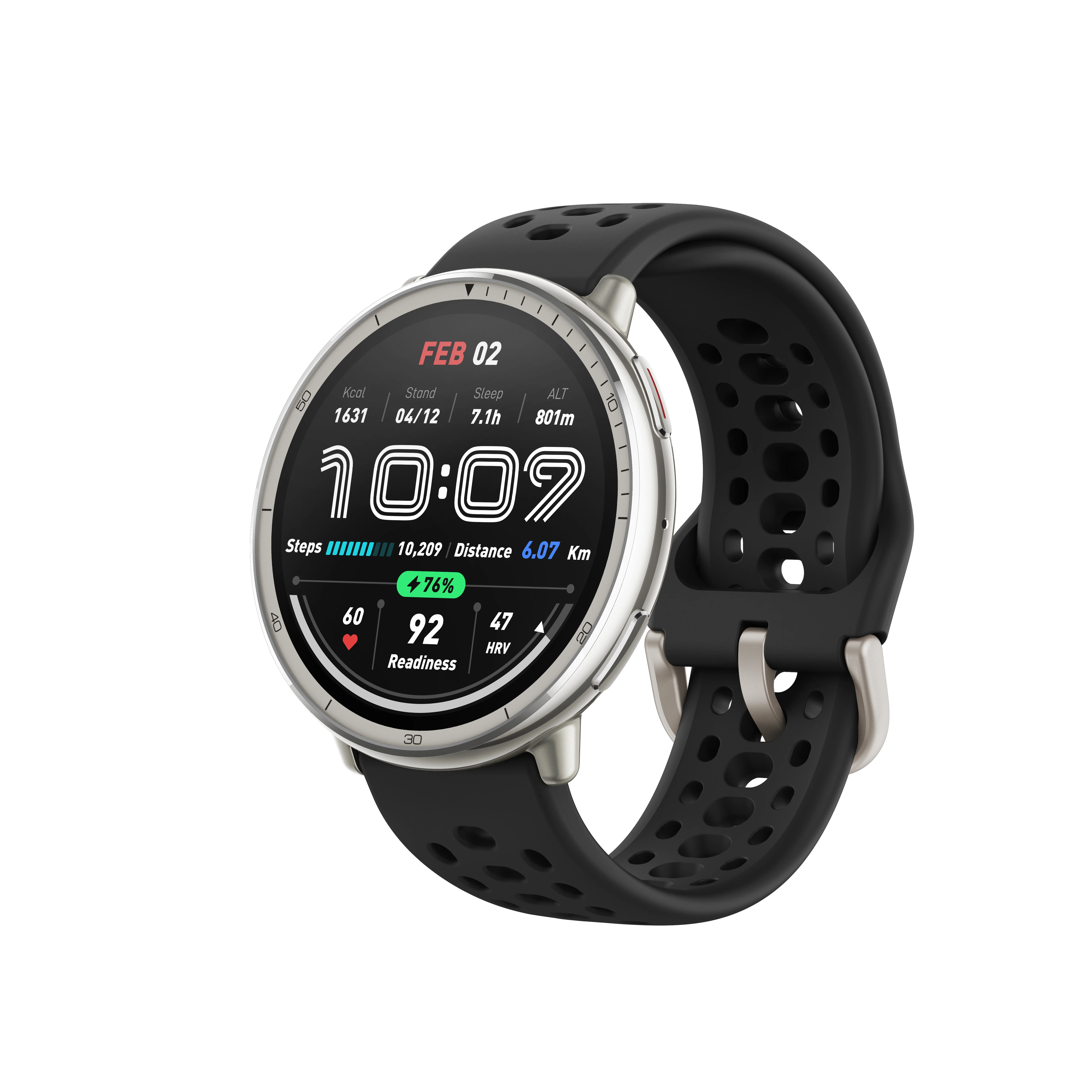 Amazfit Active 2 Round Sport Silicone chytré hodinky černé