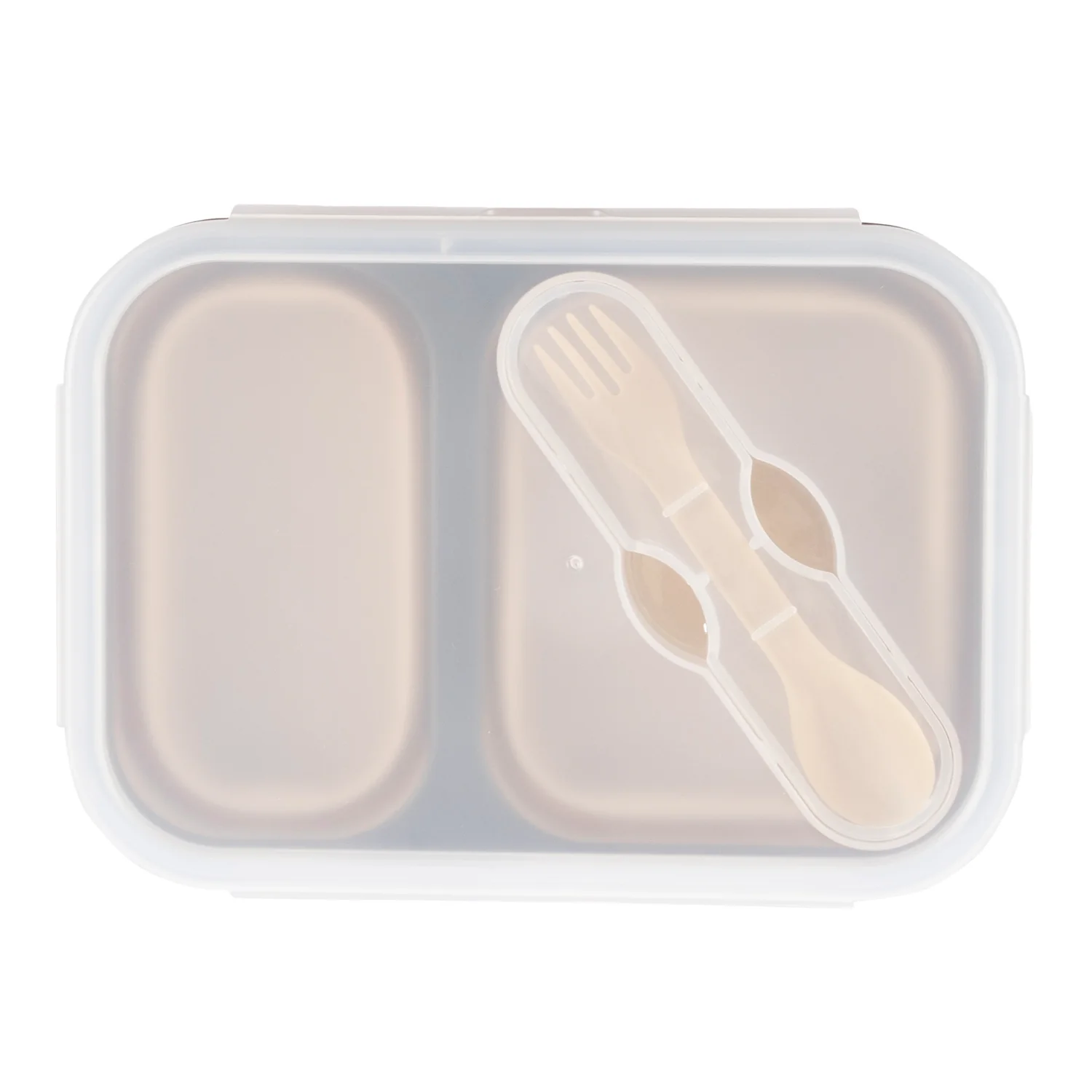 Zopa Silikonový svačinový box s příborem velký, Sand Beige 2
