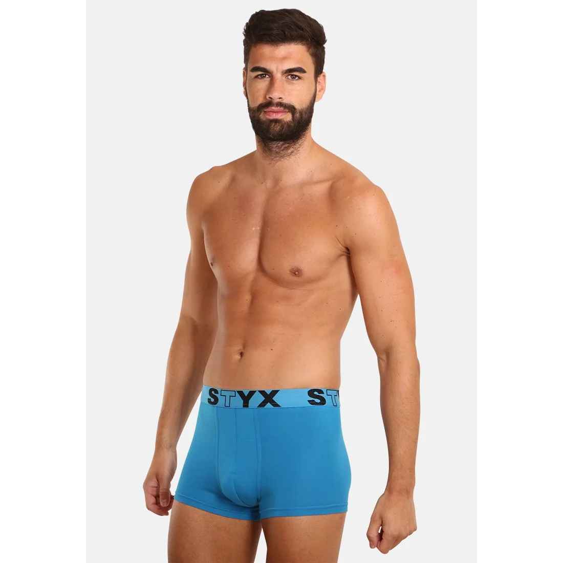Styx Pánské boxerky sportovní guma světle modré (G969) L