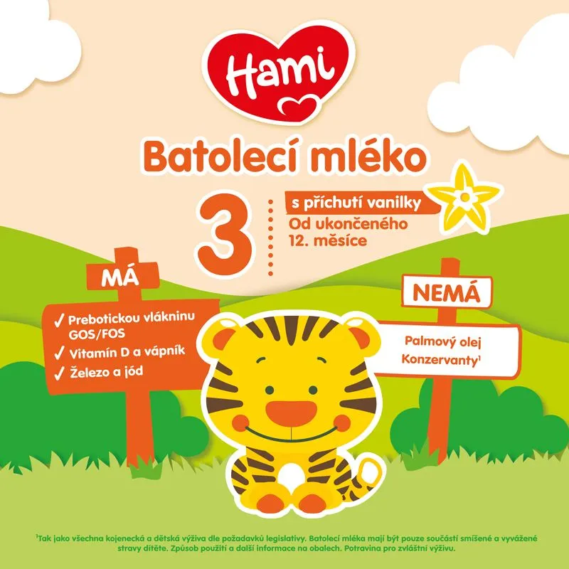 Hami 3 s příchutí vanilky 5x600 g