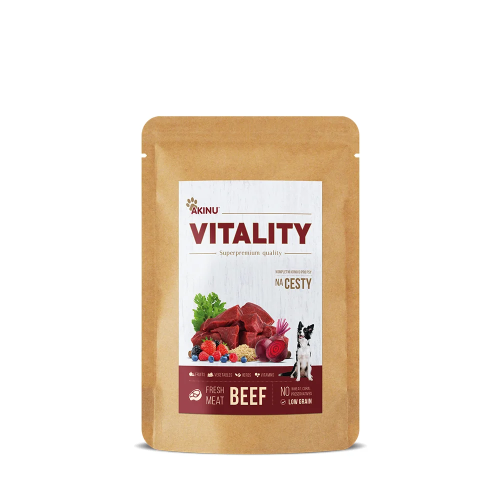 Akinu VITALITY na cesty hovězí pro psy 4 x 150 g