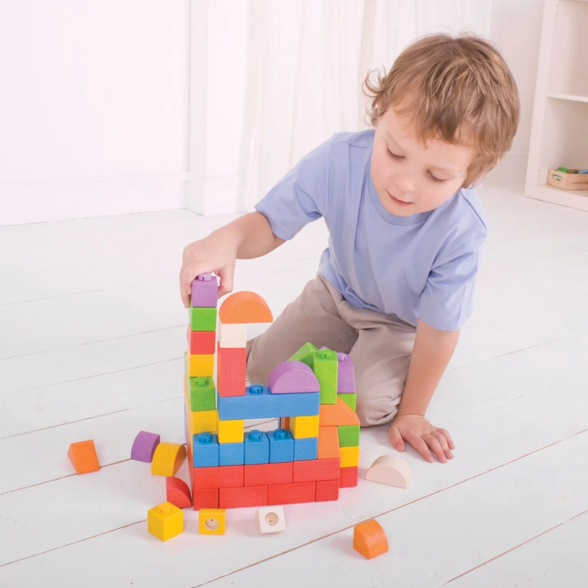 Bigjigs Toys Dřevěné Spojkostky Basic set