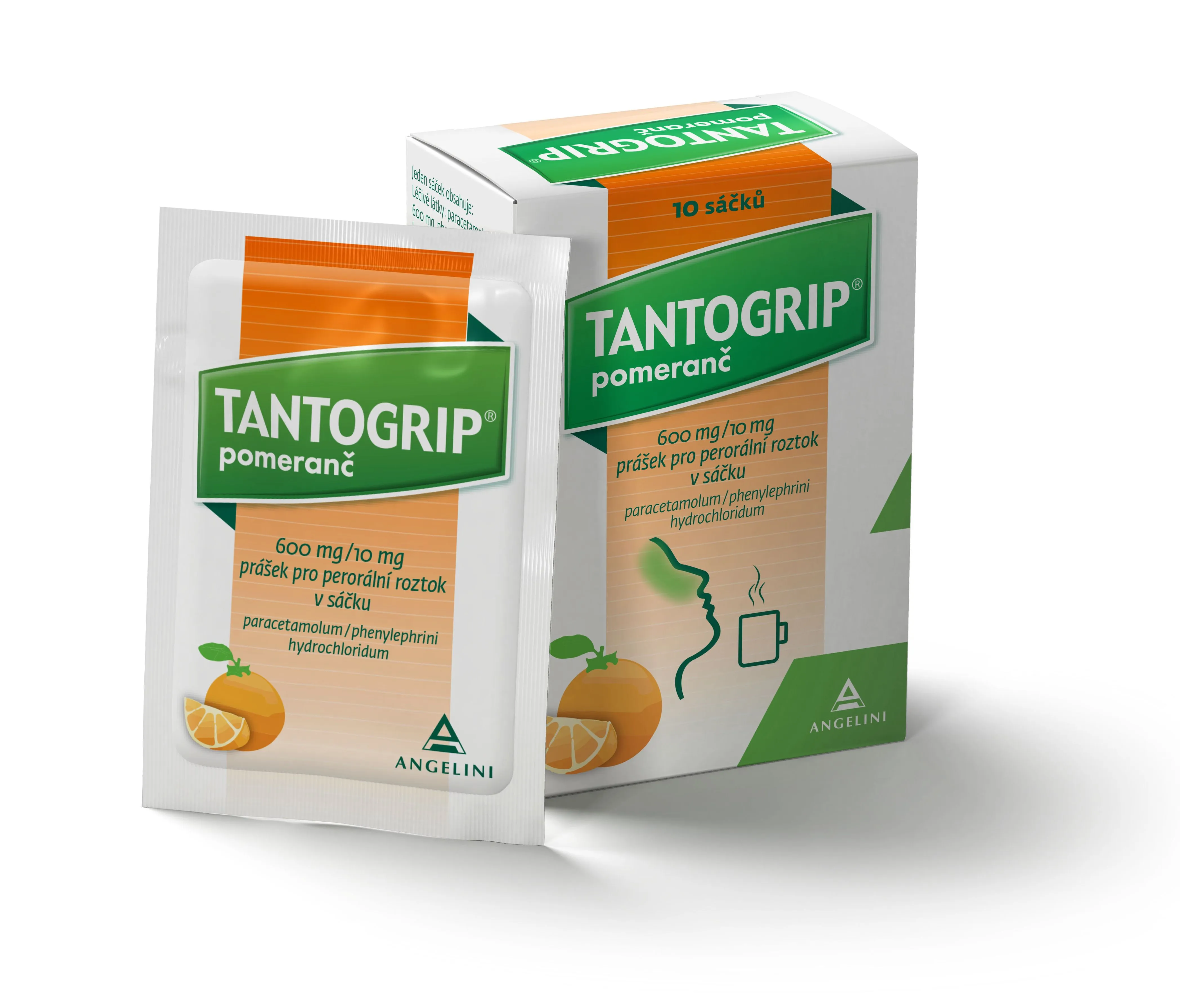 Tantogrip 600 mg/10 mg pomeranč 10 sáčků