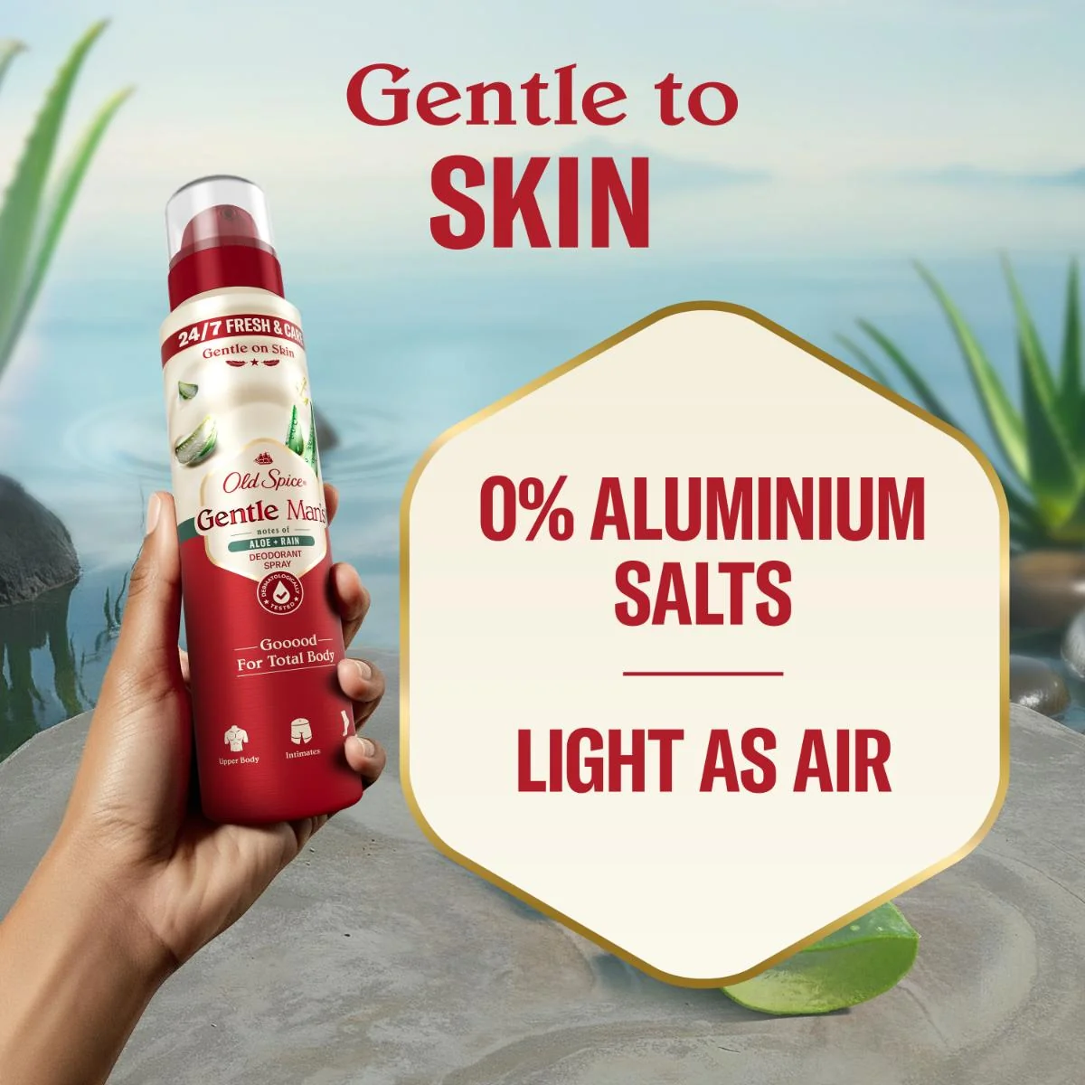 Old Spice Gentle Man's Aloe + Rain deodorant ve spreji 140 ml