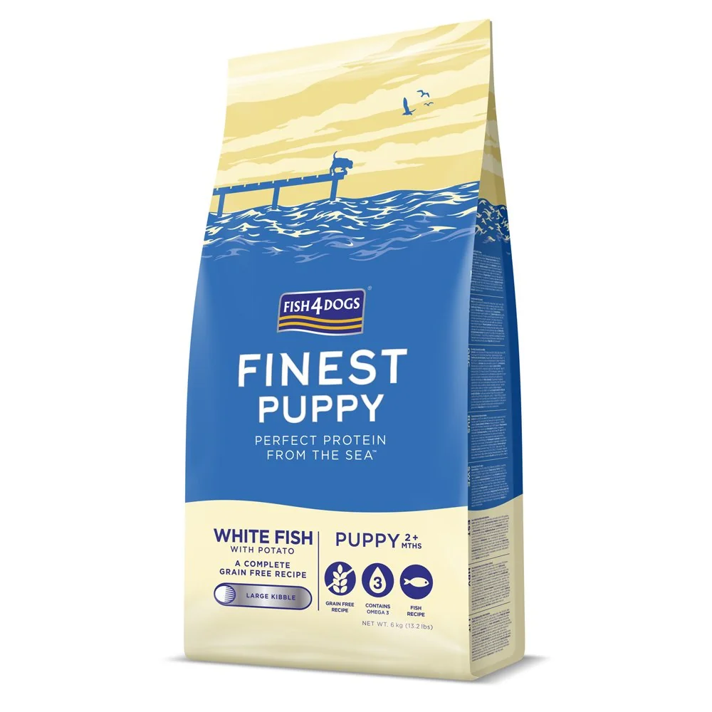 Fish4Dogs Granule velké pro štěňátka Finest bílá ryba s bramborami 6 kg, 2m+