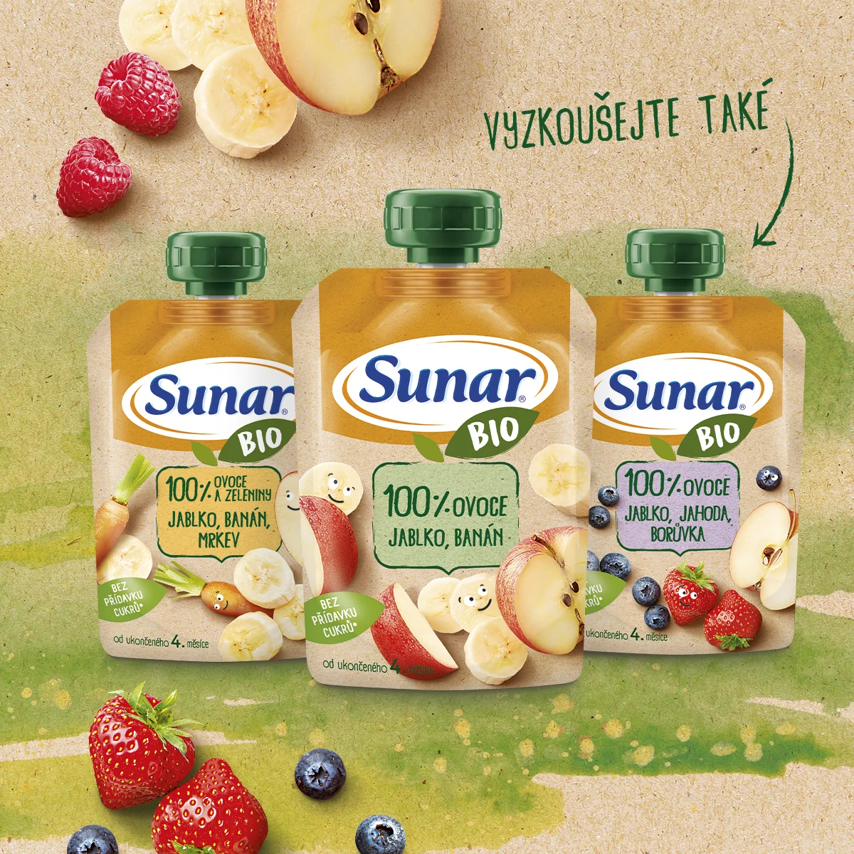 Sunar BIO Hruška, malina kapsička 100 g