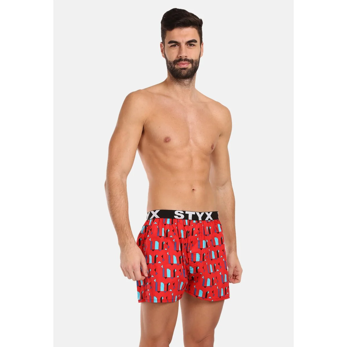 Styx Pánské trenky art sportovní guma obrazce (B1659) M