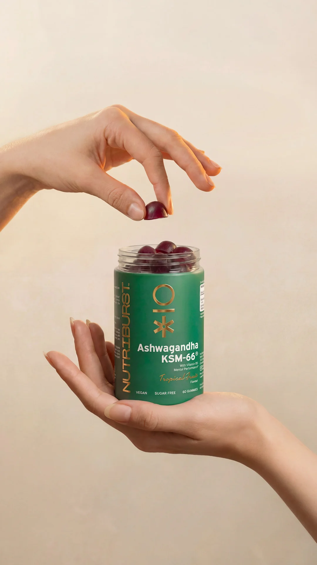 Nutriburst Premium Ashwagandha KSM-66 gummies 60 ks lesní ovoce