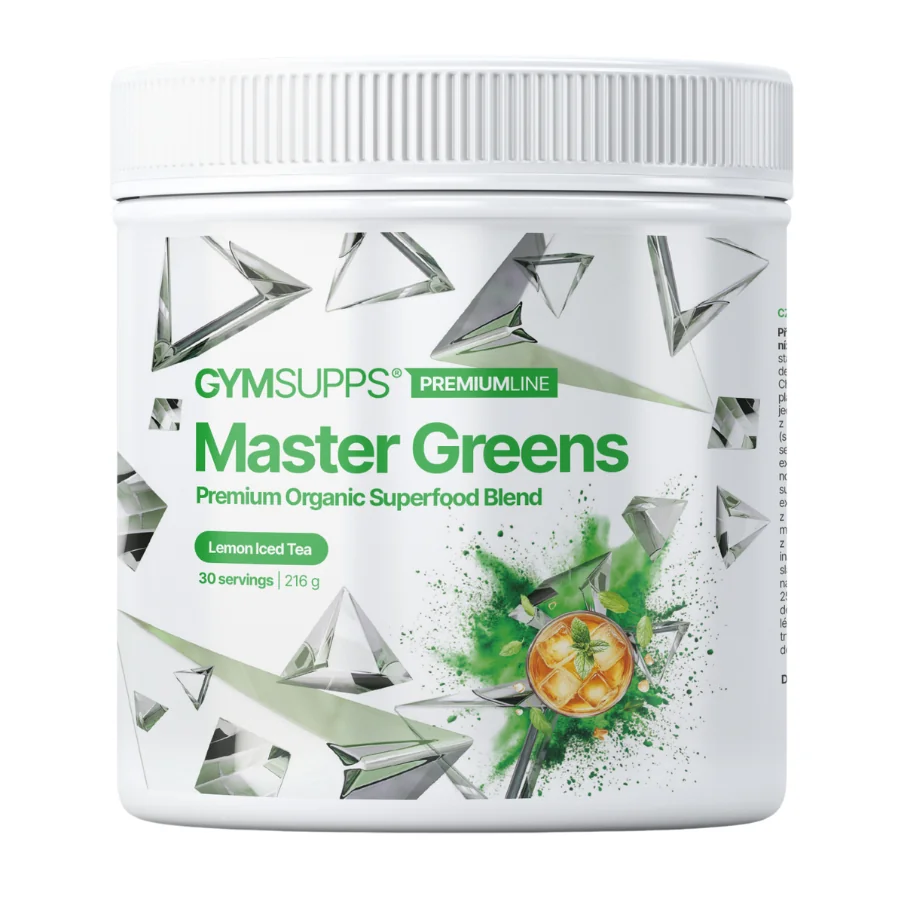 Gymsupps Master Greens citrónový ledový čaj