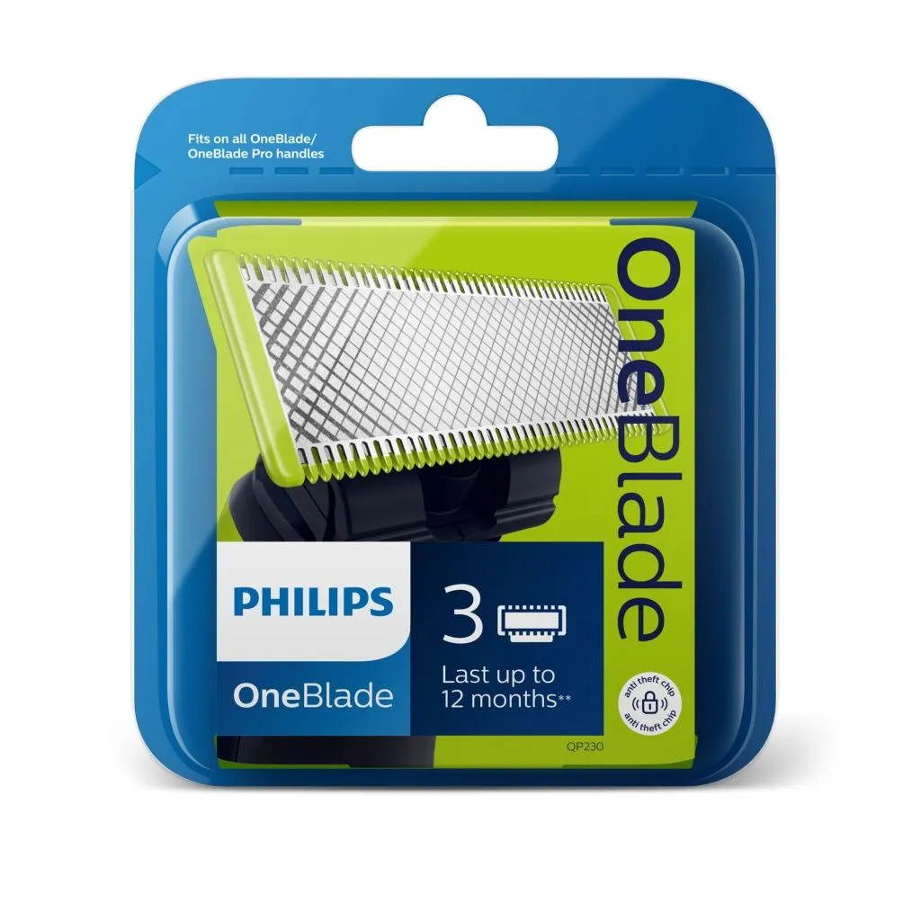 Philips OneBlade QP230/50 náhradní břity na tvář 3 ks