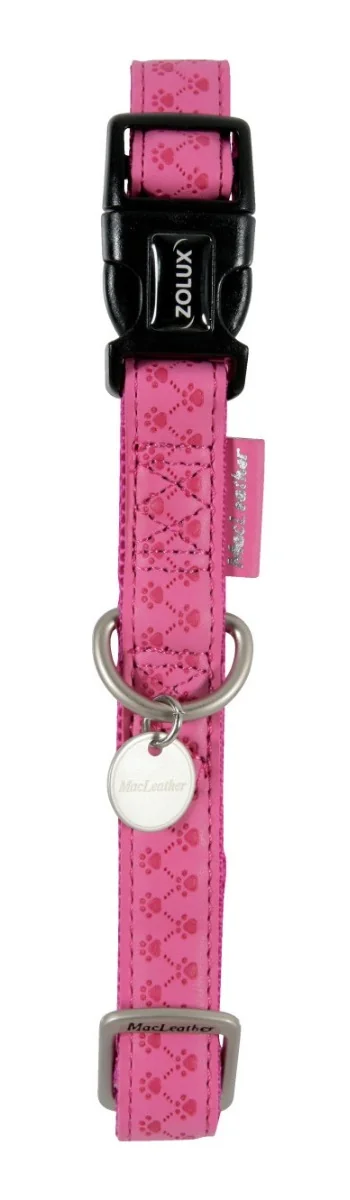 Zolux Obojek Mac Leather pro psy 25 mm/45-68 cm růžový