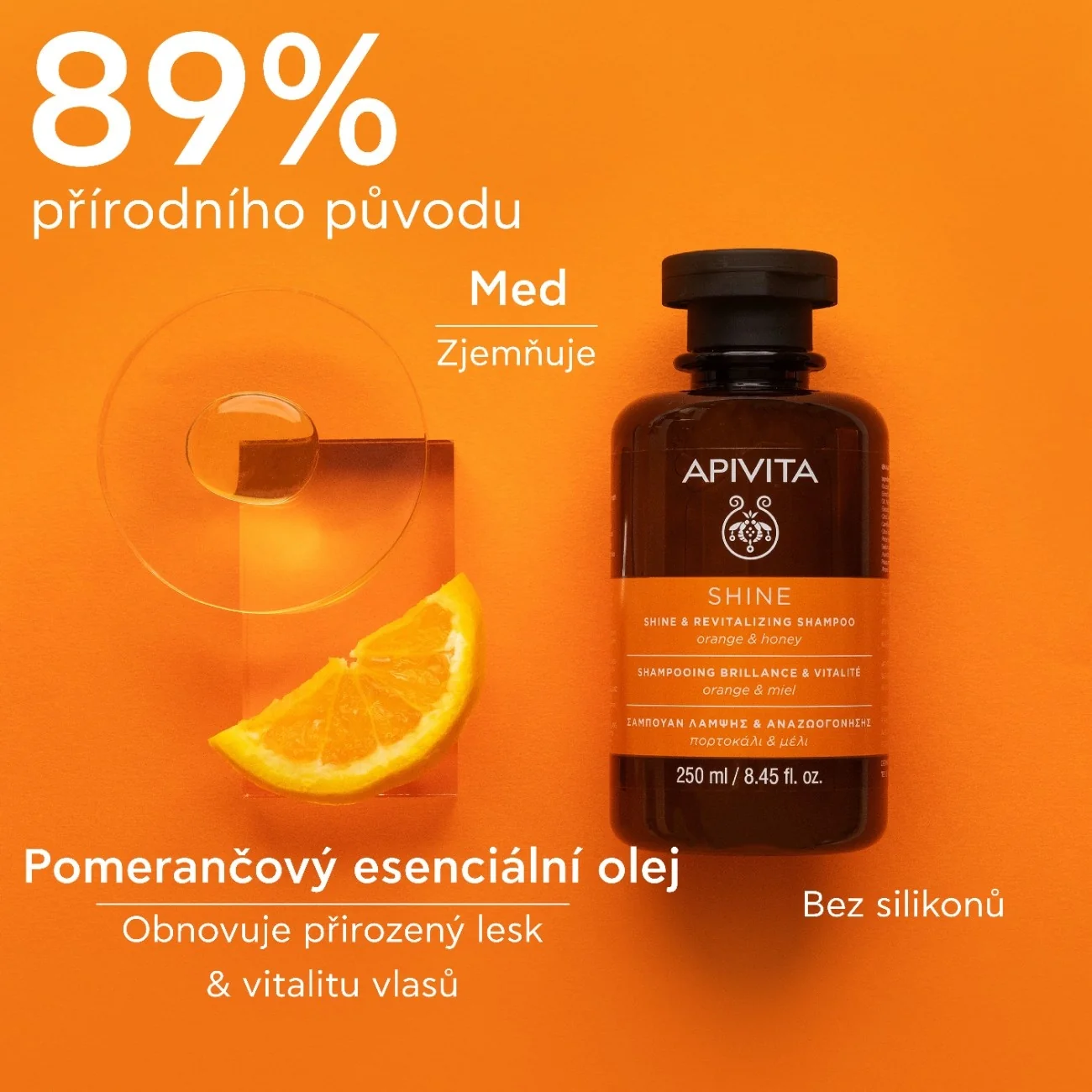 APIVITA Shine & Revitalizing šampon pro lesk a oživení 250 ml