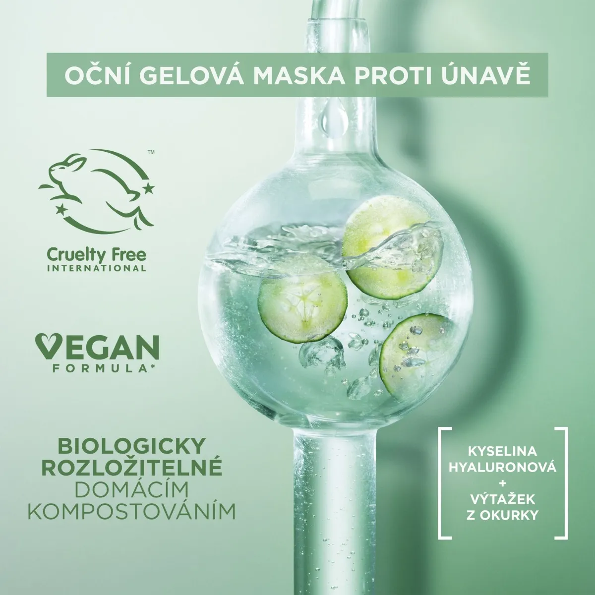 Garnier Skin Naturals Hyaluronic Cryo Jelly oční textilní maska s chladivým efektem 5 g