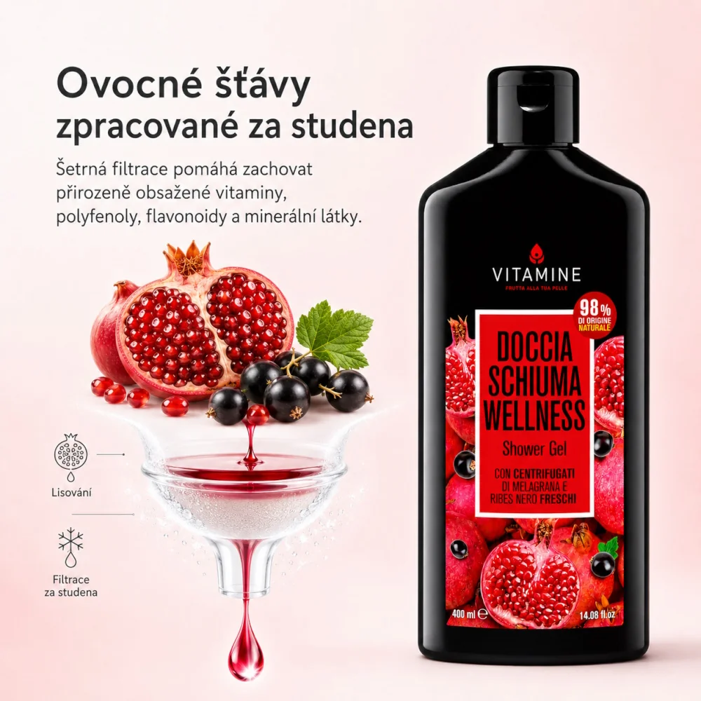 Vitamine Wellness Granátové jablko a rybíz sprchový gel 400 ml