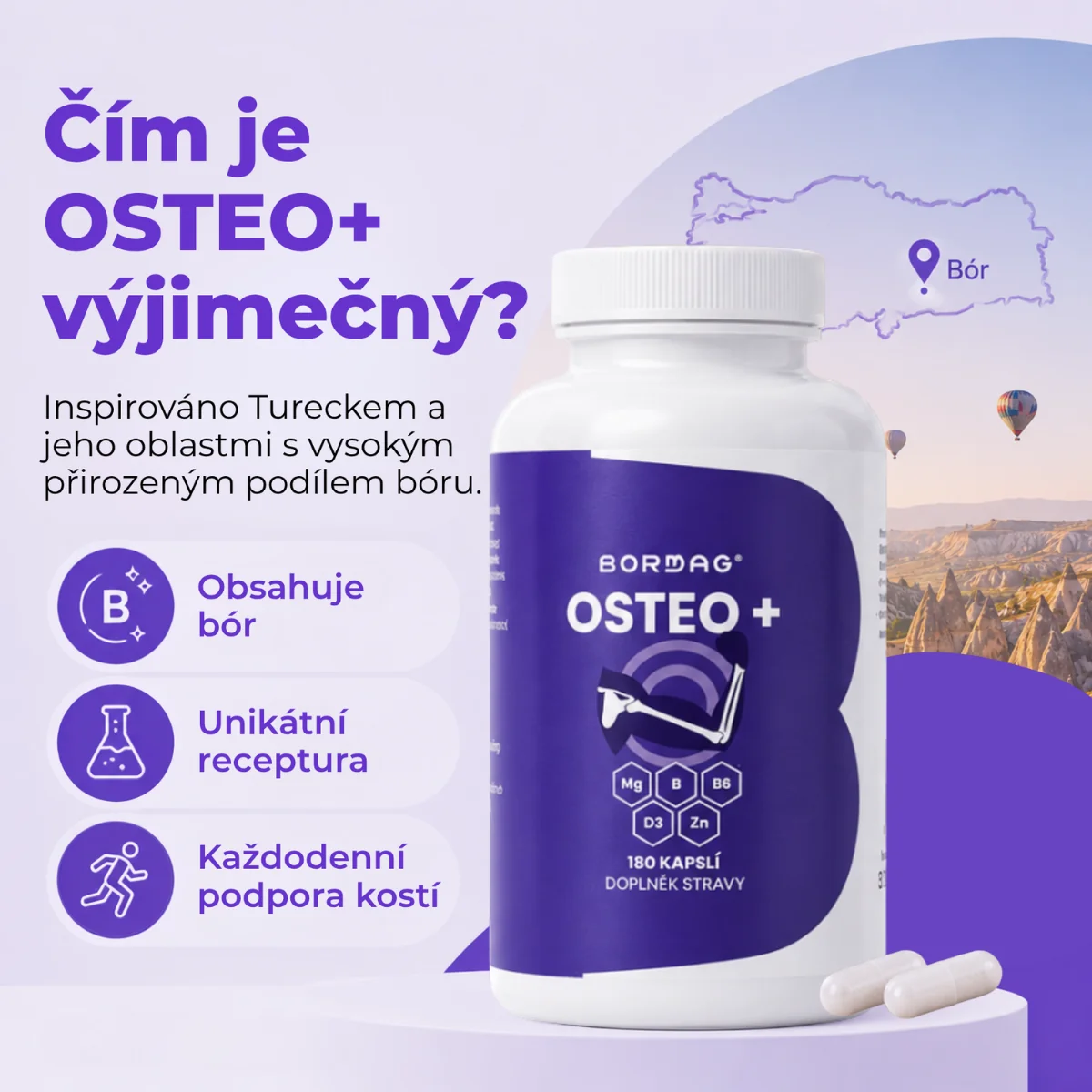 BORMAG Osteo+ komplex s bórem 180 kapslí