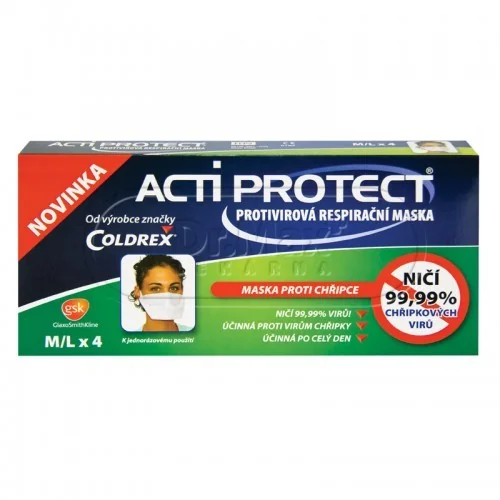 Protivirová respirační maska ACTI PROTECT M/L 4ks