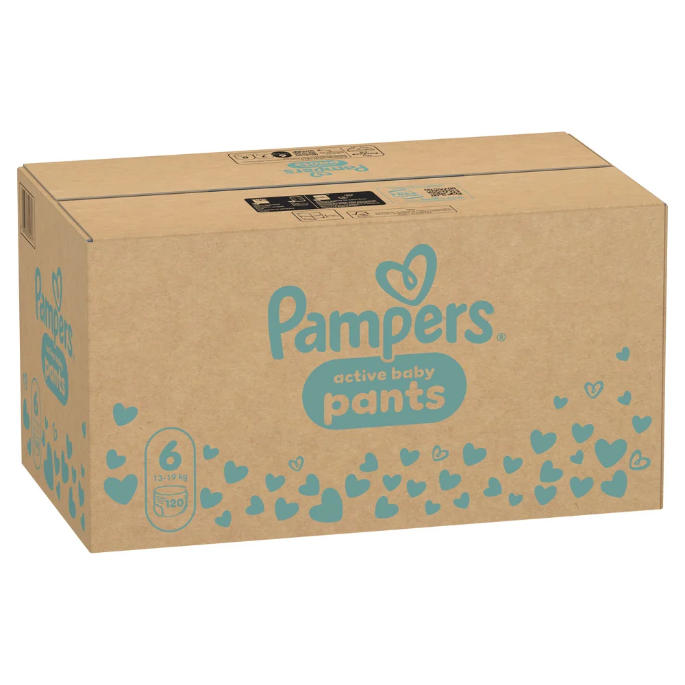 Pampers Active Baby vel. 6 13-19 kg plenkové kalhotky 120 ks