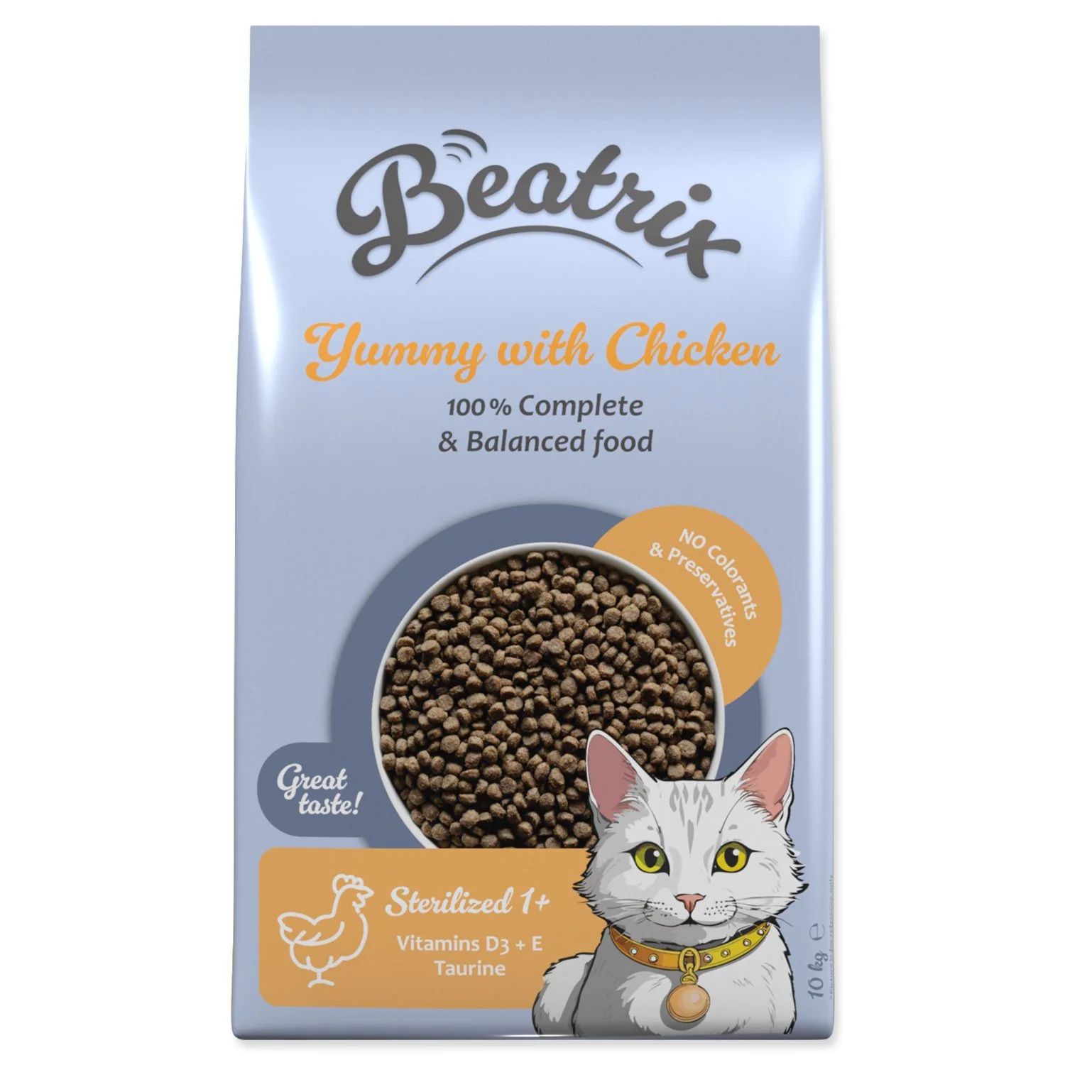 Beatrix Krmivo Sterilized s kuřecím 10kg
