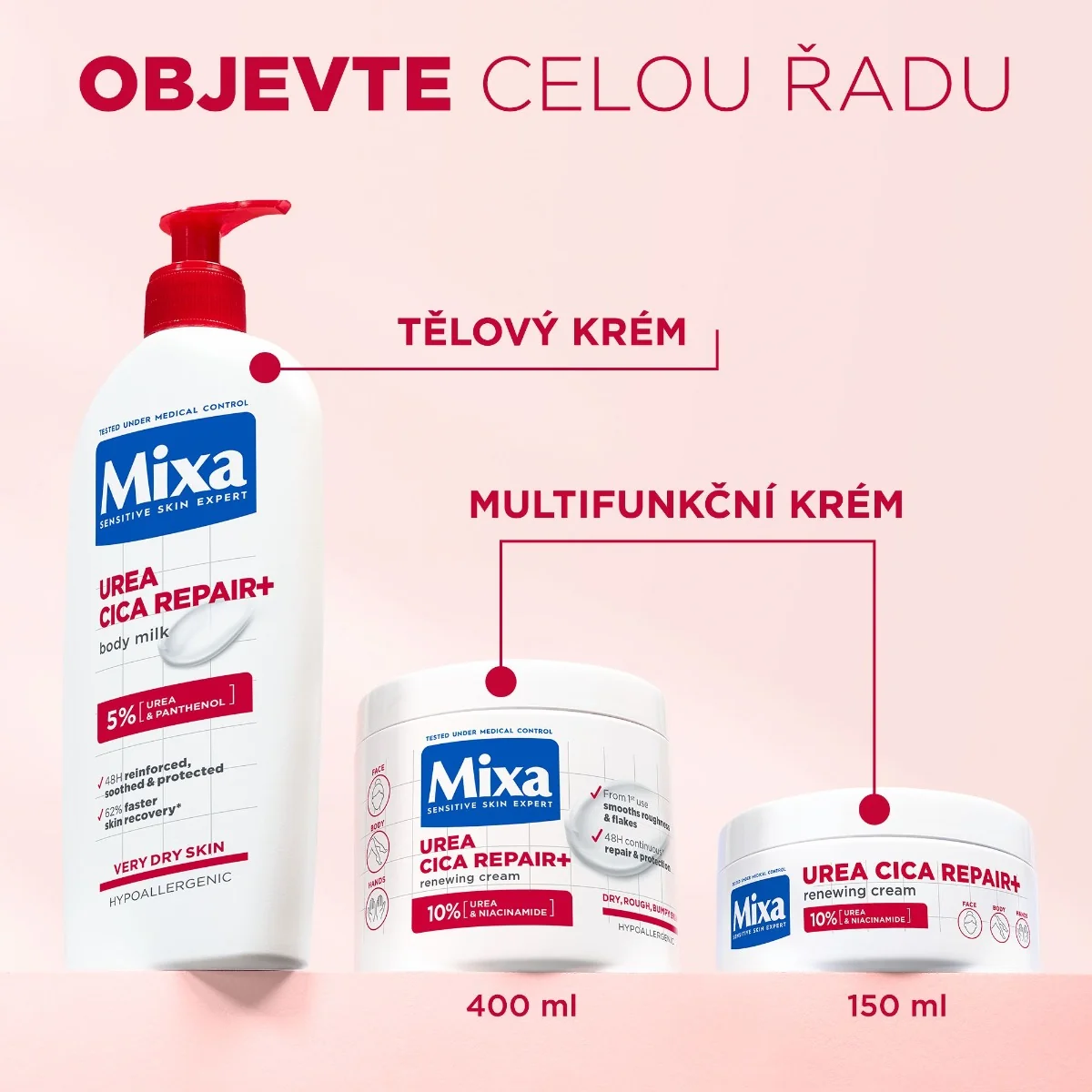 Mixa Urea Cica Repair+ Obnovující krém na velmi suchou pokožku 150 ml