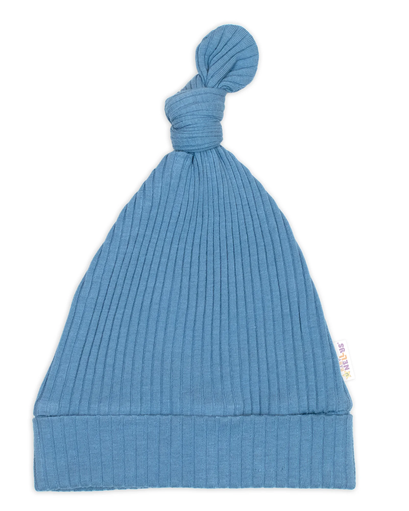 Baby Nellys Rostoucí žebrovaný overálek, čepička a botičky, 3D, Nature -jeans