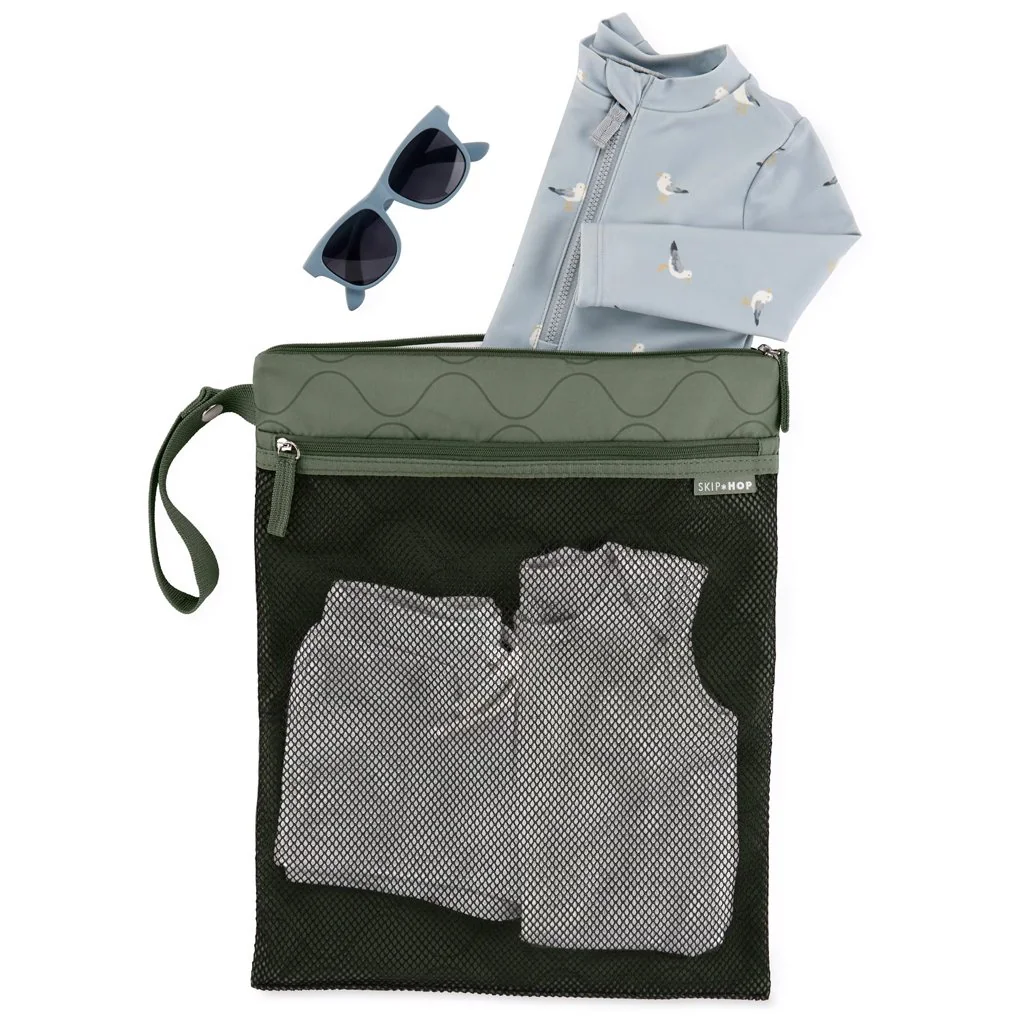 SKIP HOP Sáček nepremokavý Grab & go Dark sage 30 x 38 cm