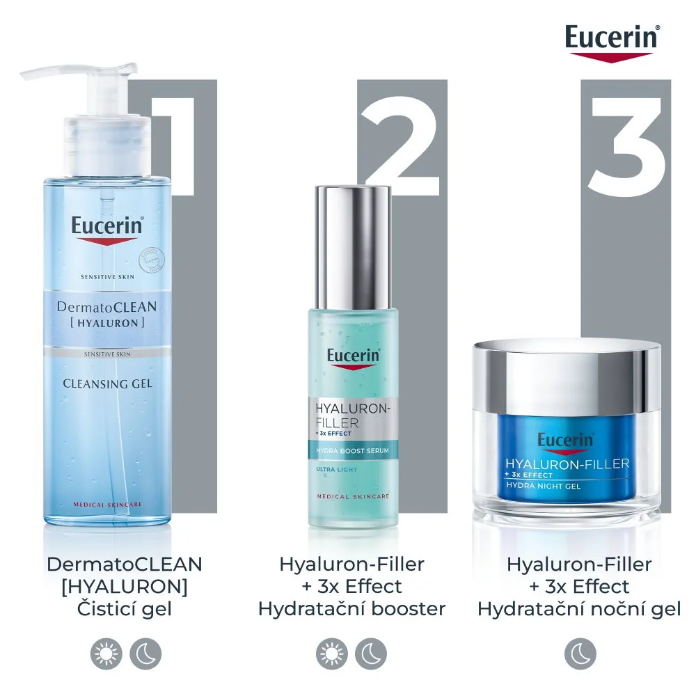 Eucerin Hyaluron-Filler + 3x Effect noční gel 50 ml