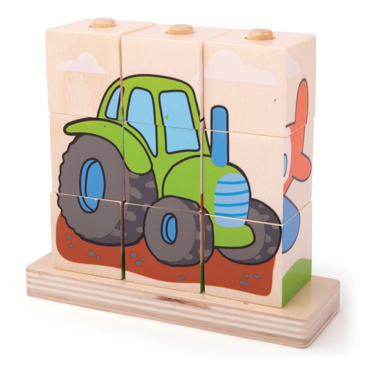 Bigjigs Toys Nasazovací kostky dopravní prostředky