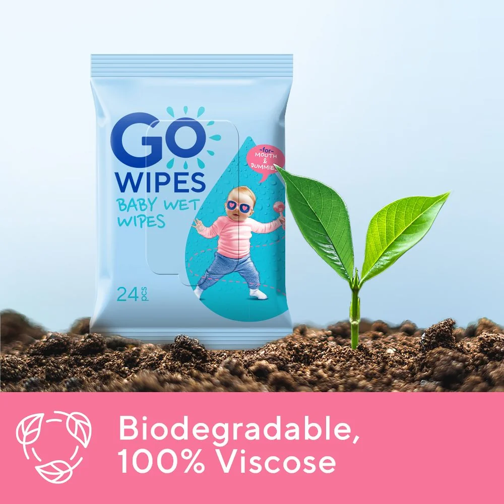 GoWipes Dětské vlhčené ubrousky pro novorozence Plastic Free 24 ks